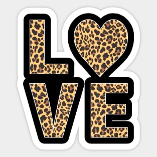 Leopard Skin Love, Vintage Tee Shirt For Women Men Sticker